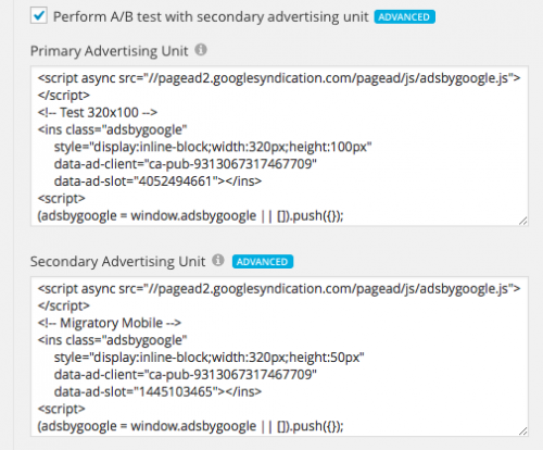 A/B Testing in Multi-Ads Add-on